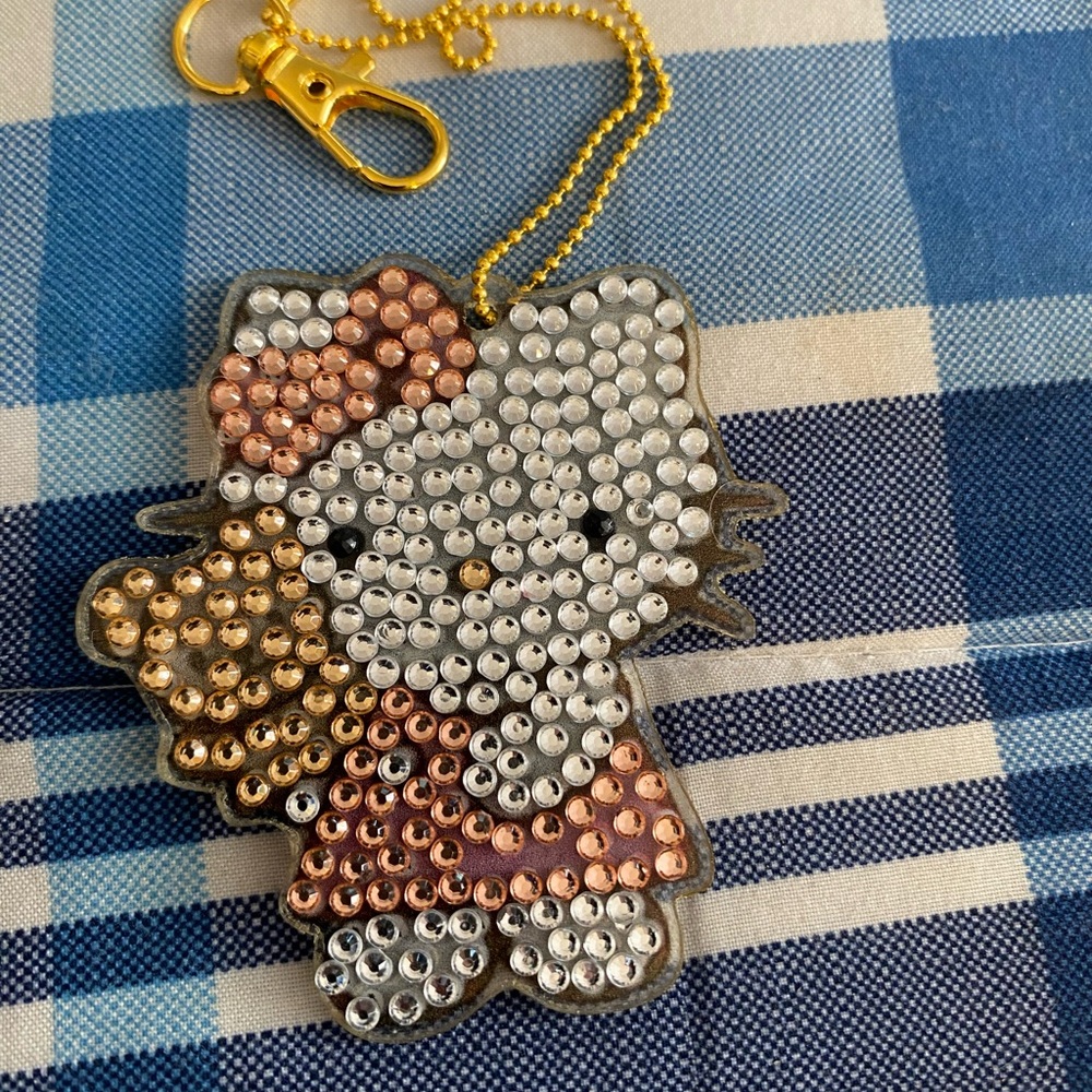 Handmade Hello Kitty Rhinestone Keychain